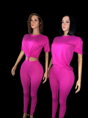 Berry pink leggings set