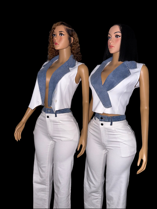 Luxury dolls denim pants set