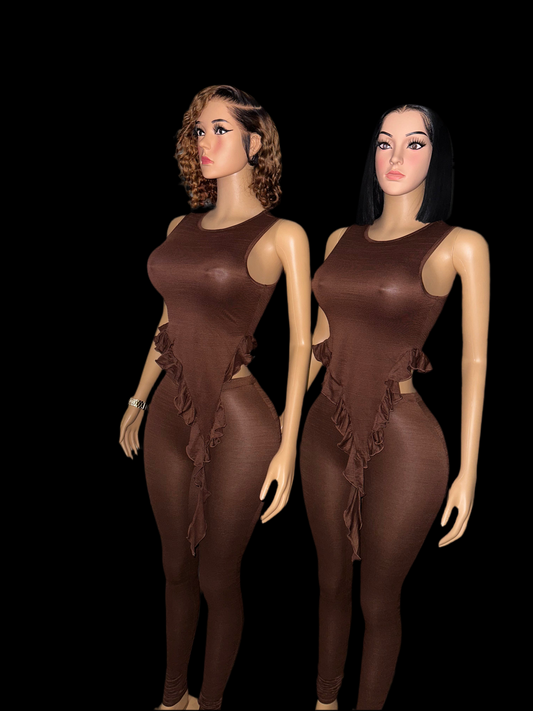 Chocolate baby leggings set