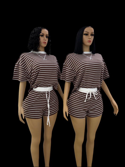 Lexi stripe shorts set