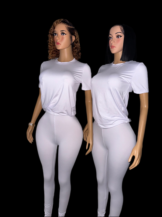 White leggings set
