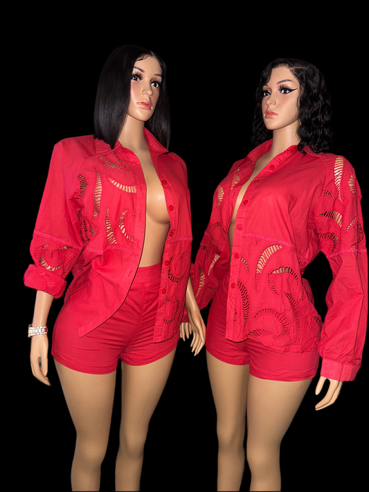 Vacay behavior shorts set