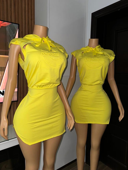 Yellow Hooded Dress