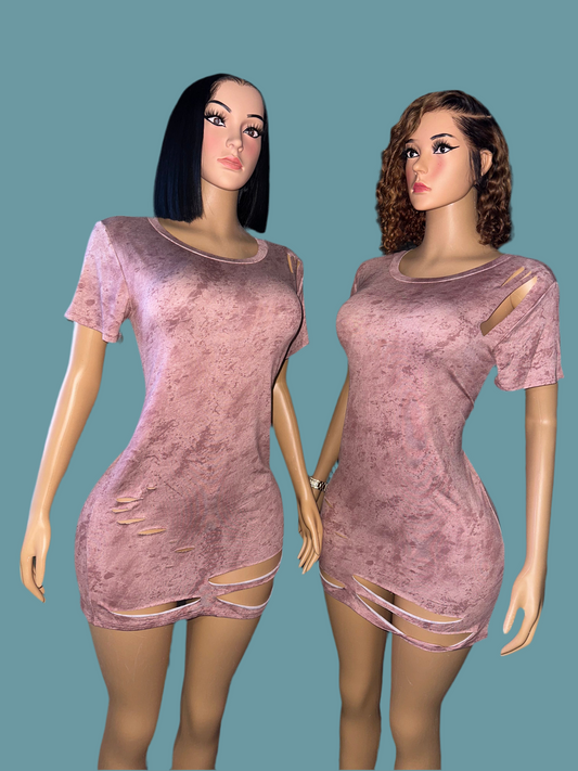 Distressed t shirt dress