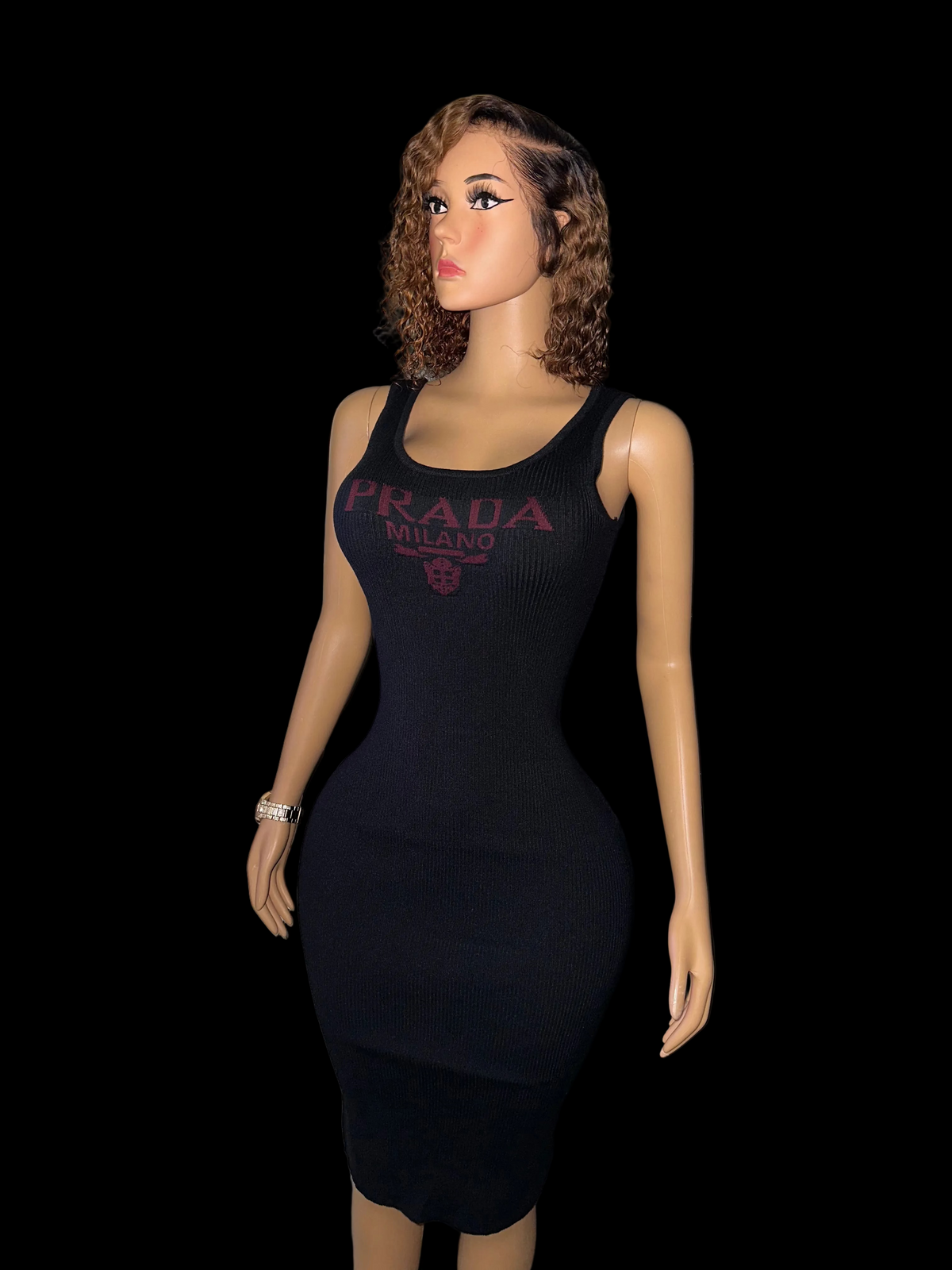I’m Prada you bodycon dress (black)