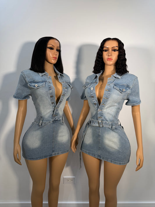 Karice stretch denim dress