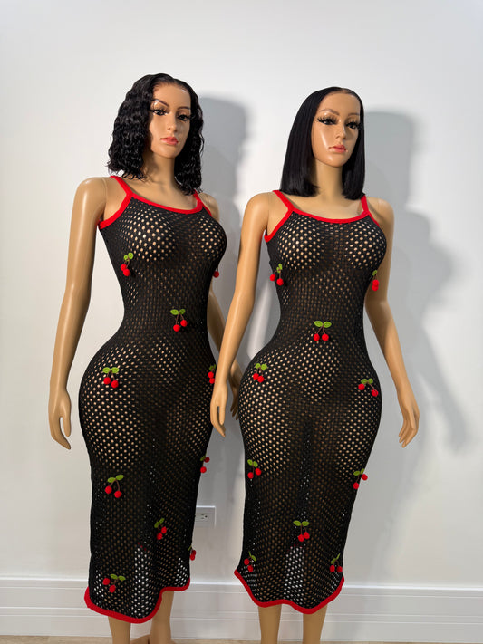 Fruity mesh dress