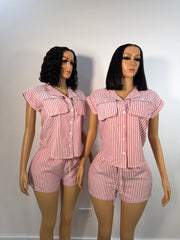 Julz stripe shorts set