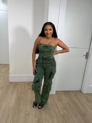 Hard core cargo jumpsuit