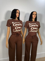 Relaxed fit pants set