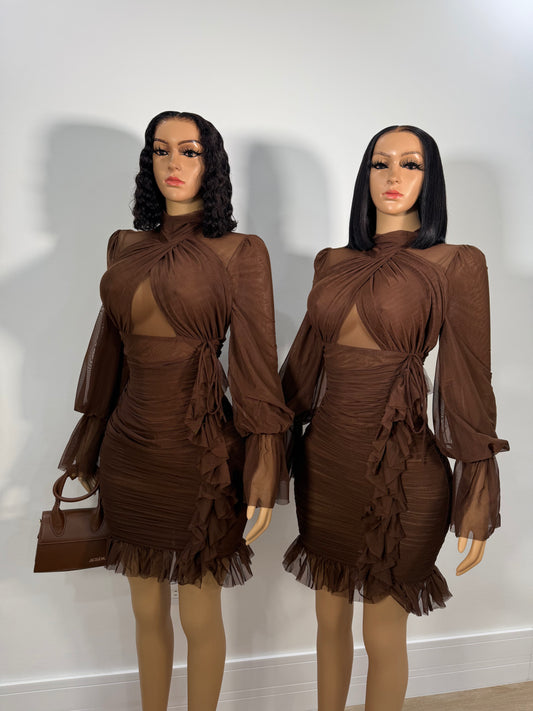 Brown sugar bliss sheer dress