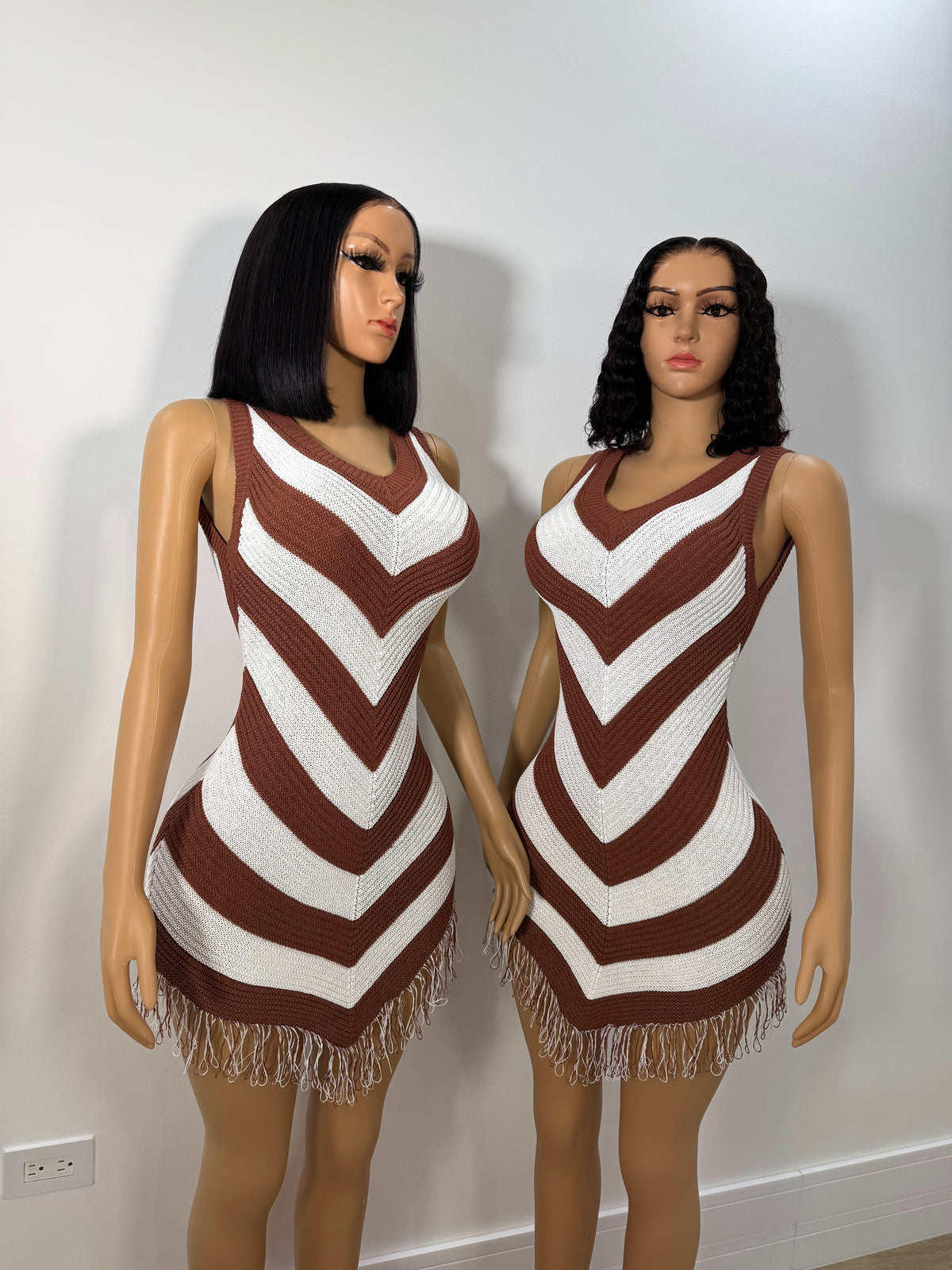 Gigi stripe knit dress