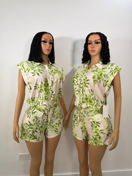 Field day printed shorts set