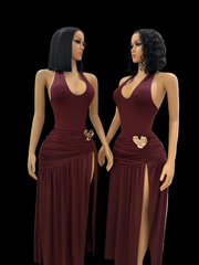 Brunching in burgundy skirt set