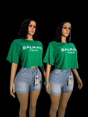 Yanique stretch denim shorts